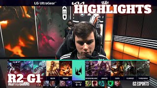 MSF vs G2 - Game 1 Highlights | Round 2 LEC 2022 Spring Playoffs | Misfits vs G2 Esports G1