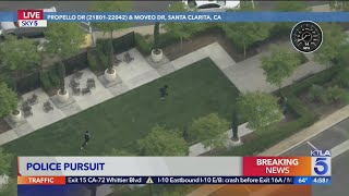 Suspects flee on foot after pursuit leading law enforcement to Santa Clarita area