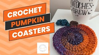 how to crochet these cute little pumpkin coasters