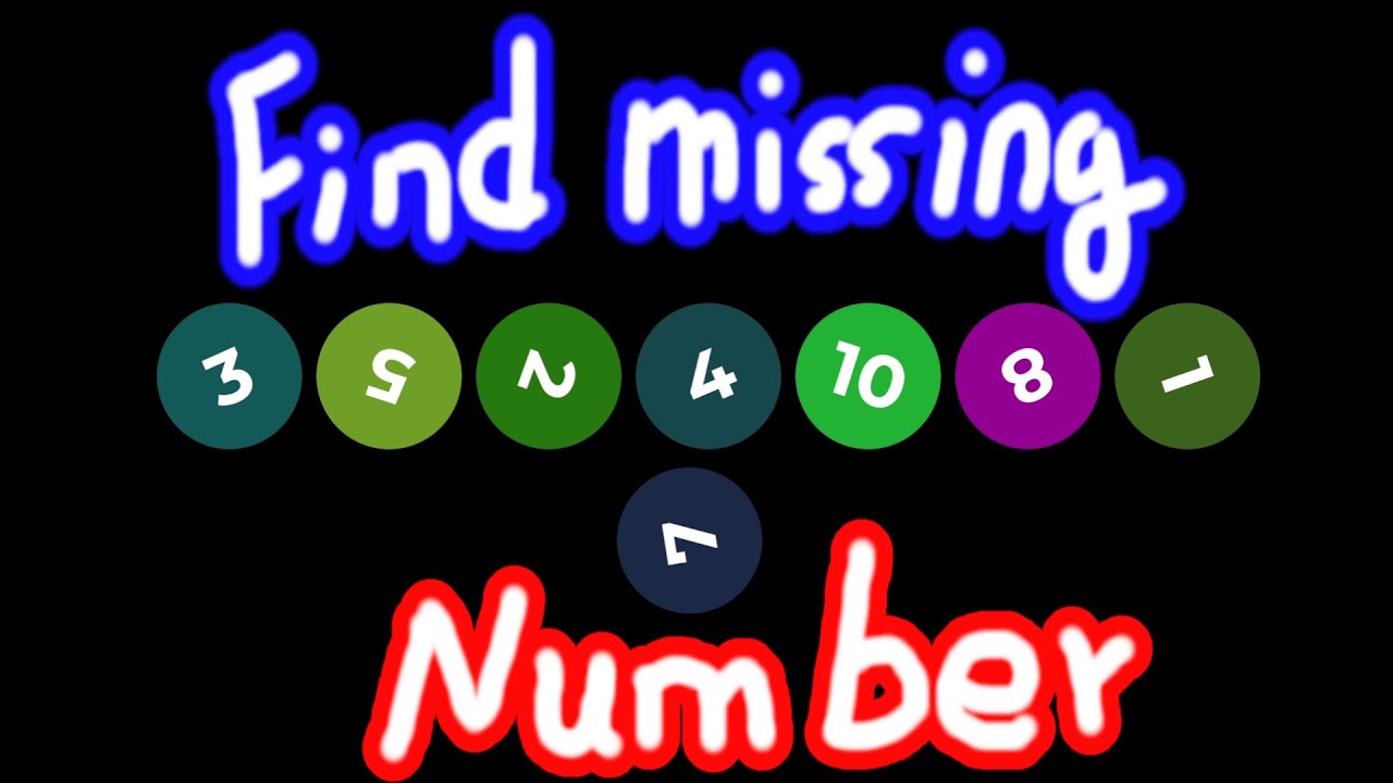 Missing Number Find Quiz Youtube
