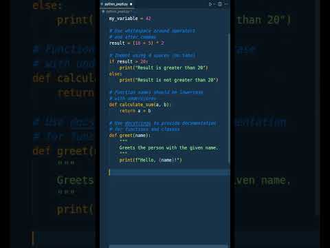 38 – Python PEP-8: The art of writing beautiful code – #shorts #python #programming #coding