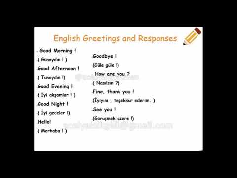 English Greetings And Responses + Telaffuz / İngilizce Eğitim ...