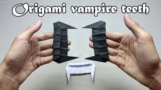 How to make paper vampire teeth - origami vampire teeth - Halloween origami