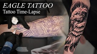 EAGLE TATTOO | High Contrast BnG Tattoo Time-Lapse