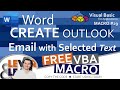 Word Create Outlook Email with Selected Text | VBA Macro #29