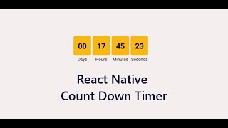 React Native Countdown Timer/Counter | Practical React Native - Part 12