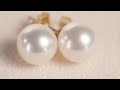 huge white akoya pearl stud earrings 8.5 9.0mm