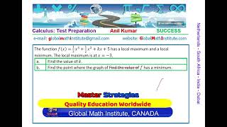 How to Find Local Maximum and Minimum for Cubic Function Calculus Test