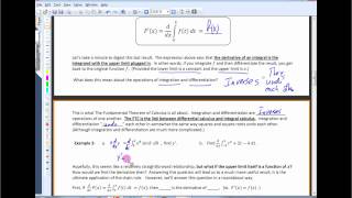 Math 1210 Sec. 5.3 Part 1 - The Fundamental Theorem of Calculus