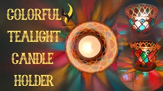 Colorful Tealight Candle Holder| Glass painting| Easy Home decor | Craft Idea | DIY| Safus Creation