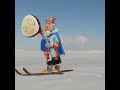 3d model of a shaman with drum skiing in the snowy tundra 3d Модель Шамана