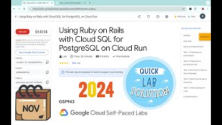Using Ruby on Rails with Cloud SQL for PostgreSQL on Cloud Run #qwiklabs #GSP943 [With Explanation🗣️
