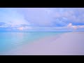 gentle waves on the luxury beach in maldives. ocean ambience 4k