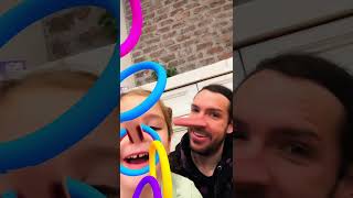 NAVEY'S CRAZY NOSE!! a silly filter makes dad \u0026 navey's noses long enough to catch colorful rings 🤥