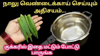 குக்கரில் இதை மட்டும் போட்டு பாருங்க|நாலு வெண்டைக்காய் செய்யும் அதிசயம்|kitchen tips in tamil|@trend