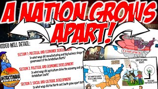 Differences of the American North & South: A Nation Grows Apart US History Video by Instructomania