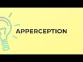 What is the meaning of the word APPERCEPTION?