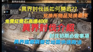 異界討伐是什麼?該如何開啟聯動BD異界討伐? 第一天注意事項，兌換所物品優先順序，異界迴廊地圖快速跑法，艾維斯養成，解完還有好多紅寶石可拿~ 號外!BD扇已修改回100%