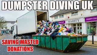 DUMPSTER DIVING UK😲WASTED Charity Shop DONATIONS!