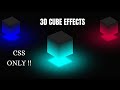 CSS 3D Glowing Cube Animation Effects | Ambient Light Effects