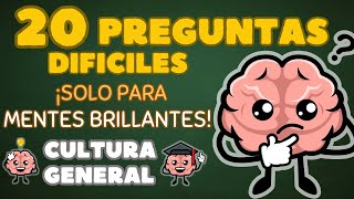 20 Preguntas de CULTURA GENERAL que Pondrán a Prueba tu IQ💡|¿Puedes Responderlas Todas?🧠🎓