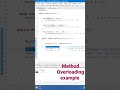 Method Overloading Example #java #cod #learning