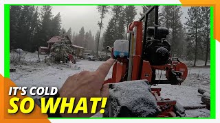 Get Ready for Winter Sawmilling at the Cabin #offgridcabinbuild #sawmill #woodmizer