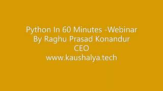 Python In60Minutes Webinar