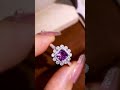 Natural sapphire 18K gold inlaid unheated purple sapphire ring#diamond # #ring #jewelry #gold #ruby