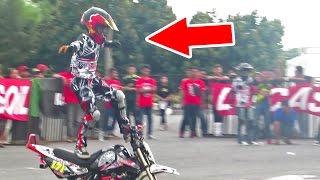 Anak Kecil Kelas 5 SD Atraksi Motor, Stunt Rider Cilik Indonesia - JOGJA BIKE FESTIVAL (Kid Stunter)