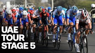 Tight sprint on stage 5! | 2022 UAE Tour - Highlights | Eurosport