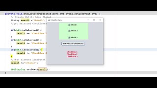 Java JCheckBox in NetBeans | ActionListener | Multiline JLabel