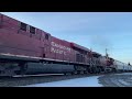 cp grain train with awesome 1st gen k5hl horn cp 8831 approaching fernie bc on the cranbrook sub.