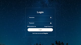 Transparent Animated Login Form Using HTML and CSS Tutorial | Free Source Code