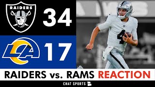 Raiders vs. Rams Post Game Reaction, Highlights & Raiders Rumors On Jimmy Garoppolo, Aidan O’Connell