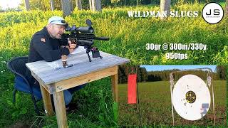 Wildman slug 30gr @ 300m/330y.