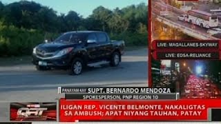 Iligan Rep. Vicente Belmonte, nakaligtas sa ambush; apat niyang tauhan, patay