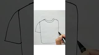 How to draw a T SHIRT beginners easy step by step pencil sketch #shorts