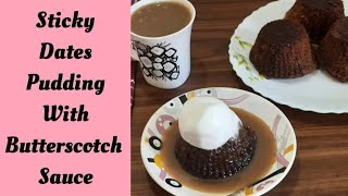 Sticky Toffee Date Cake Recipe Date Cake with Butterscotch Sauce பேரிச்சம்பழ கேக் @Sricookz