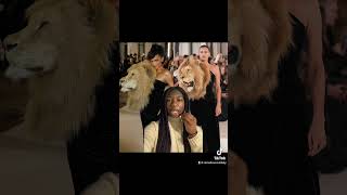 Kylie Jenner’s lion look is not animal abuse. #kyliejenner #irinashayk #schiaparelli #fashionweek