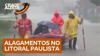 Chuva em SP: Bombeiros e Defesa Civil resgatam famílias e animais em áreas alagadas