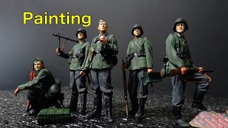 1/35 figure Painting  TAMIYA  GERMAN INFANTRY SET (MID-WWII) / ドイツ歩兵セット（大戦中期）