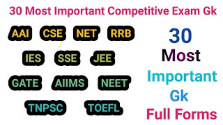30 Most Important Competitive Exam Full Form | TNPSC | Abbreviation and Acronyms | English