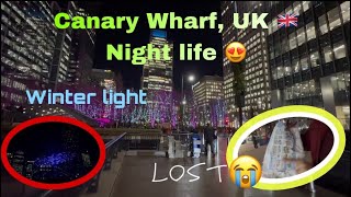 Canary Wharf, UK|| Thank you for 1k subscribers || London Diaries| Winter lights|