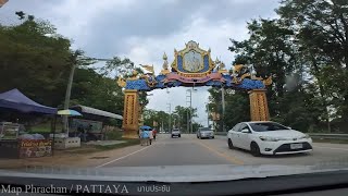 [🇹🇭THAI-DRIVE] Pattaya | Map Phrachan Lake มาบประชัน - Daytime drive with Rain 🚗☂️