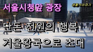 단돈 천원의 행복, 서울 시청앞 광장,  스케이트장, 장비 무료,  겨울왕국으로 초대, 추운겨울울 녹이는 가족과의 행복한시간 スケートリンク、装備無料 Winter  Ice rink,