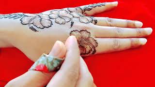 Hibiscus flower tutorial henna design#shoonyhenna#mahendidesighn#hennadesighn#hibicusflower