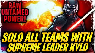 HOW TO SOLO ALL TEAMS IN SWGOH WITH SUPREME LEADER KYLO! Solo Grievous, Padme, GAS, Rey, and MOAR!