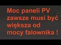 Dlaczego moc paneli ma być większa niż moc falownika.