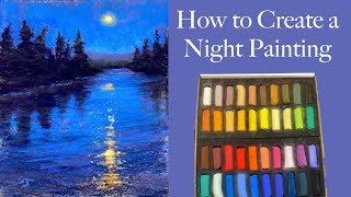 Painting the Night using SENNELIER 40 Piece Half Stick Set / Great for the Beginner